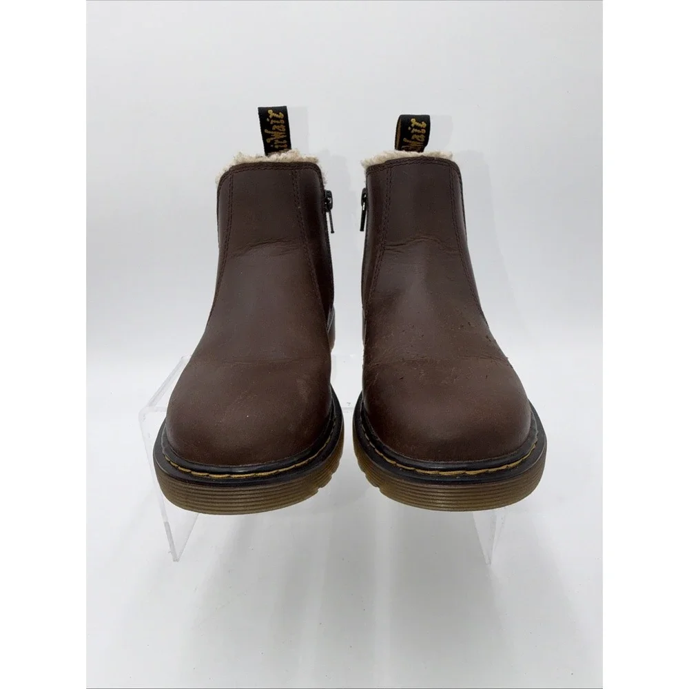 Dr Martens Slip 2976 Alyson Dark Brown Snowplow Classic Doc READ‎ Youth Size 3
